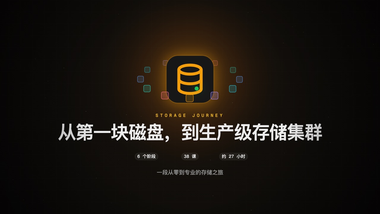 Storage Journey 动画封面：从第一块磁盘，到生产级存储集群